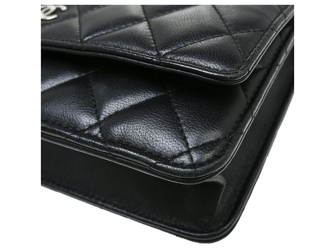 Chanel Wallet on Chain gestepptes Lammleder Small Schwarz - Ansicht 6