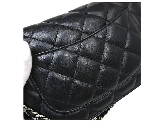 Chanel Wallet on Chain gestepptes Lammleder Small Schwarz - Ansicht 7