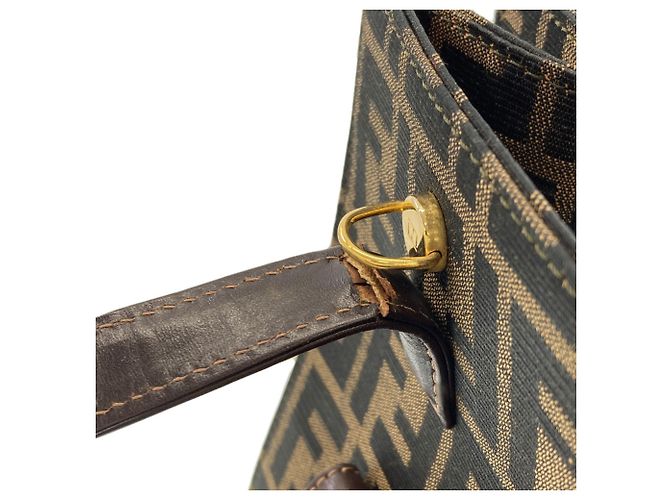 Borsa a 2 vie Fendi Zucca Pattern Marrone - vista 14