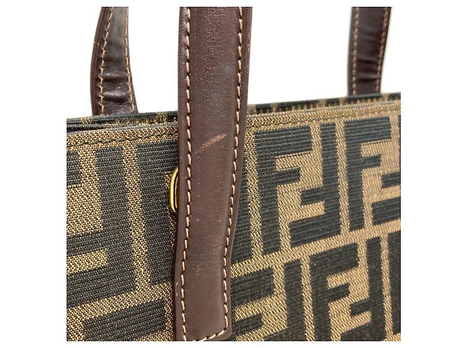 Borsa a 2 vie Fendi Zucca Pattern Marrone - vista 15