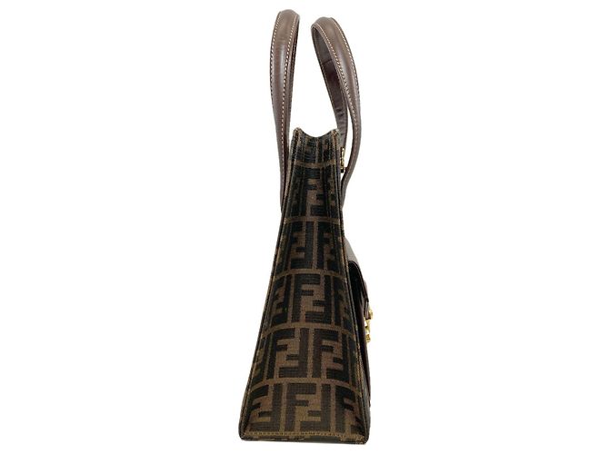 Borsa a 2 vie Fendi Zucca Pattern Marrone - vista 3