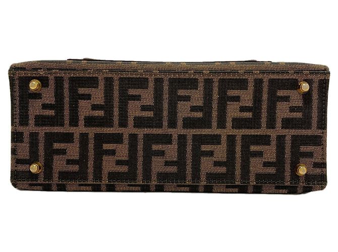 Borsa a 2 vie Fendi Zucca Pattern Marrone - vista 4