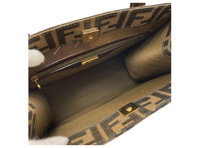 Borsa a 2 vie Fendi Zucca Pattern Marrone - vista 5