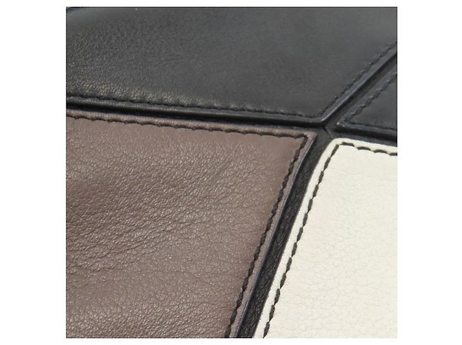 Borsa 2-Way Loewe Puzzle Bag Mini Marrone Nero Bianco - vista 15