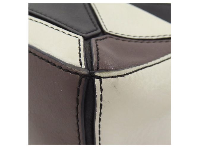 Borsa 2-Way Loewe Puzzle Bag Mini Marrone Nero Bianco - vista 24