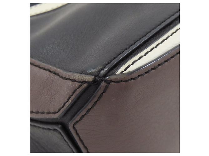 Borsa 2-Way Loewe Puzzle Bag Mini Marrone Nero Bianco - vista 25