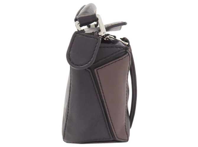 Borsa 2-Way Loewe Puzzle Bag Mini Marrone Nero Bianco - vista 3