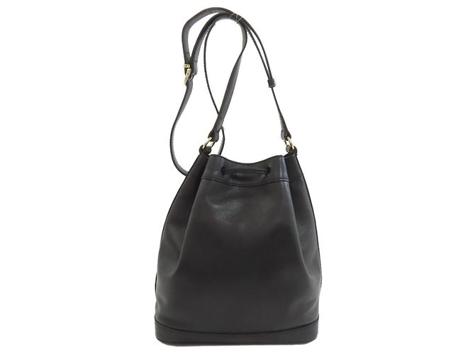 Céline Borsa a tracolla con coulisse in pelle nera Celine Nero - vista 2