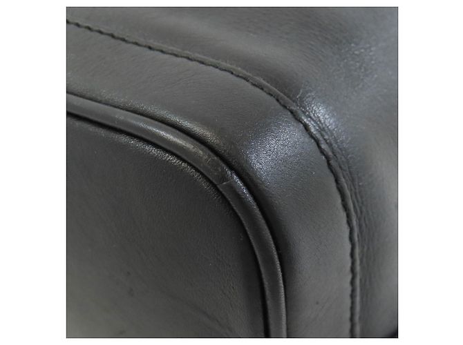 Céline Borsa a tracolla con coulisse in pelle nera Celine Nero - vista 21