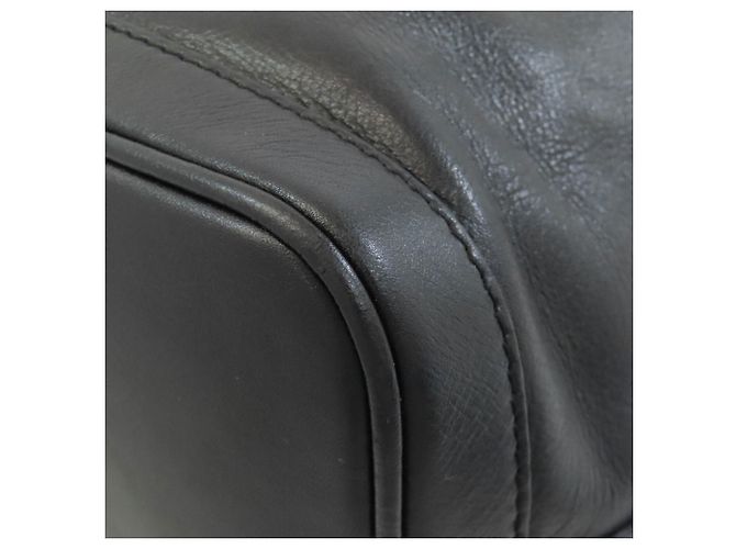 Céline Borsa a tracolla con coulisse in pelle nera Celine Nero - vista 23
