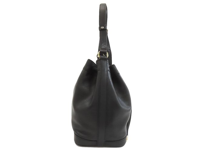Céline Borsa a tracolla con coulisse in pelle nera Celine Nero - vista 3