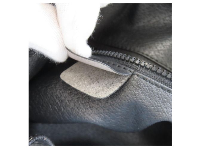 Céline Borsa a tracolla con coulisse in pelle nera Celine Nero - vista 8
