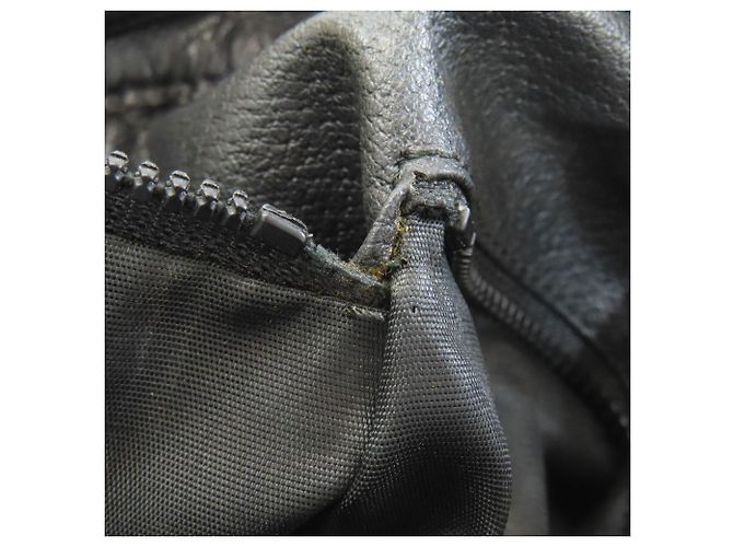 Céline Borsa a tracolla con coulisse in pelle nera Celine Nero - vista 9