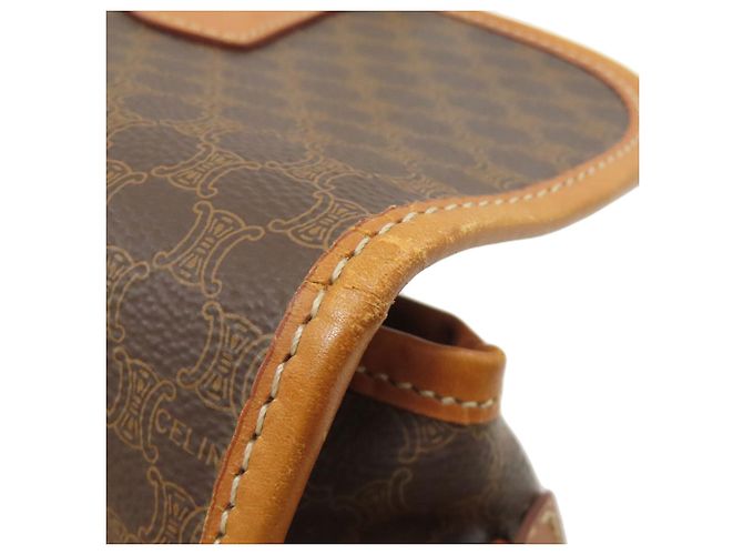 Céline Celine Macadam Leder Schultertasche Braun - Ansicht 14