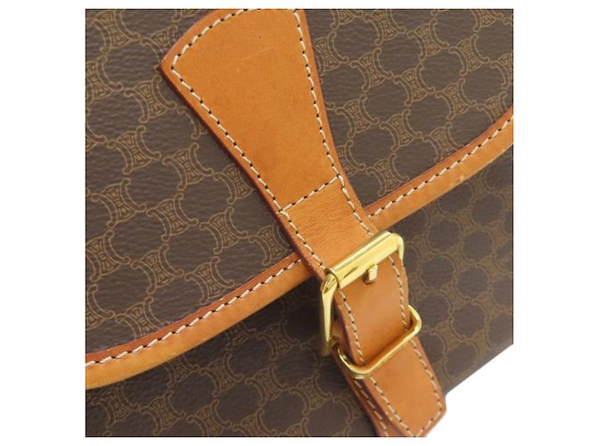 Céline Celine Macadam Leder Schultertasche Braun - Ansicht 15