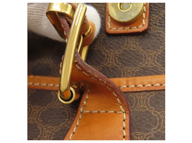 Céline Celine Macadam Leder Schultertasche Braun - Ansicht 16