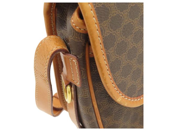 Céline Celine Macadam Leder Schultertasche Braun - Ansicht 18