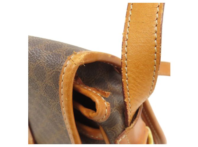 Céline Celine Macadam Leder Schultertasche Braun - Ansicht 19
