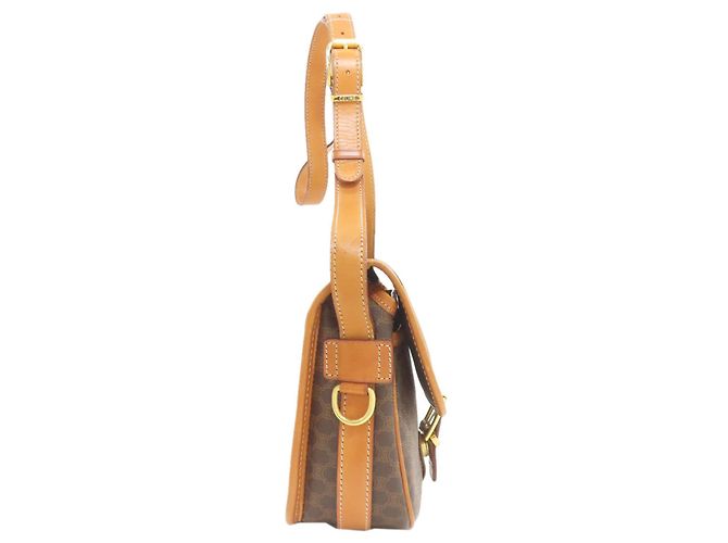 Céline Celine Macadam Leder Schultertasche Braun - Ansicht 3