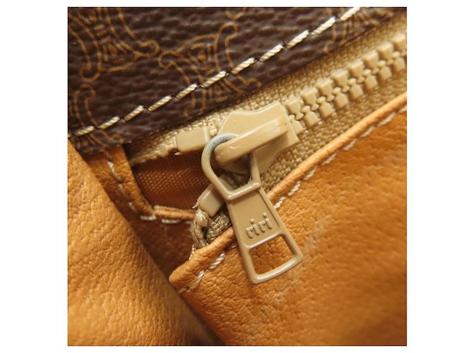Céline Celine Macadam Leder Schultertasche Braun - Ansicht 8
