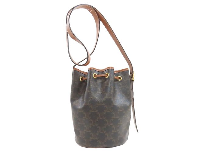 Céline Celine Triomphe Schultertasche Dunkelbraun - Ansicht 2