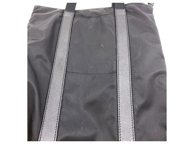 Borsa in nylon nero e pelle Prada - vista 12