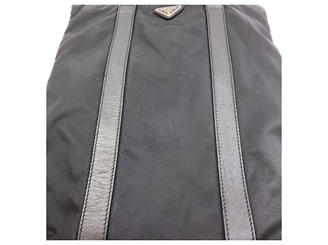 Borsa in nylon nero e pelle Prada - vista 13