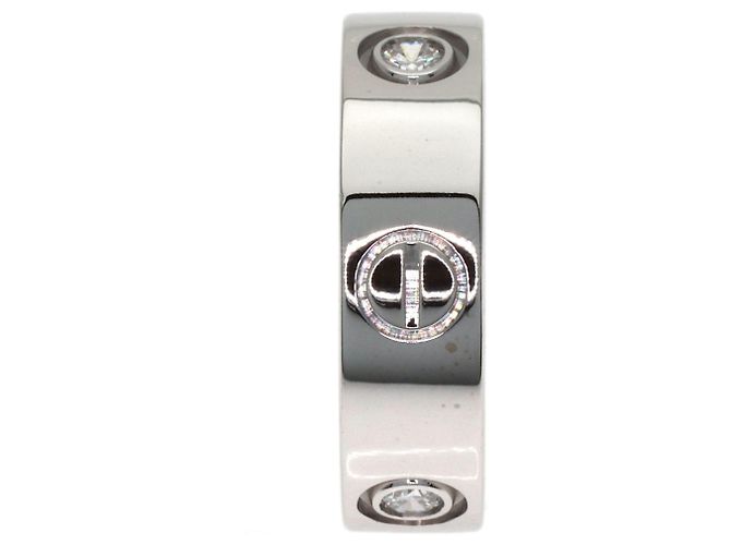 Cartier Love Ring Halb Diamant in 18K Weißgold - Ansicht 3