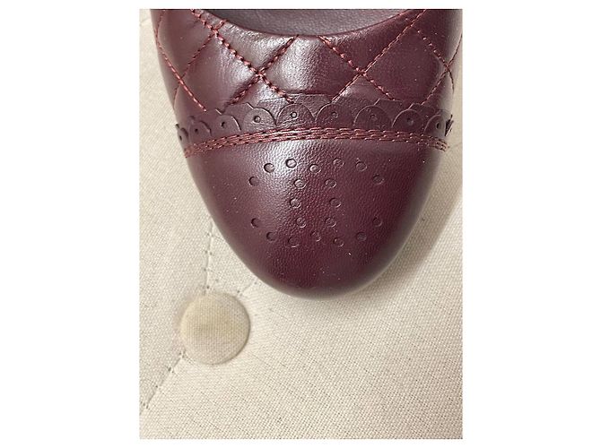 Chanel gesteppte Leder-Pumps Burgunderrot Bordeaux - Ansicht 3