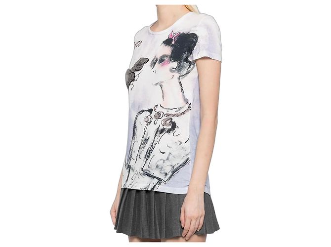Camiseta de algodón Chanel con estampado "Coco" Blanco Multicolor - vista 2
