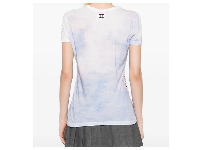 Camiseta de algodón Chanel con estampado "Coco" Blanco Multicolor - vista 4