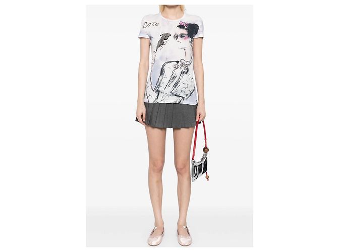 Camiseta de algodón Chanel con estampado "Coco" Blanco Multicolor - vista 5