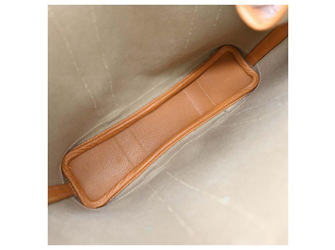 Hermès Tote Hermes Garden File in tela e pelle 28 Arancione - vista 3