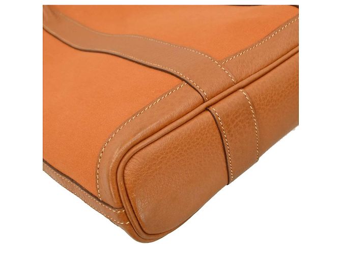 Hermès Tote Hermes Garden File in tela e pelle 28 Arancione - vista 6