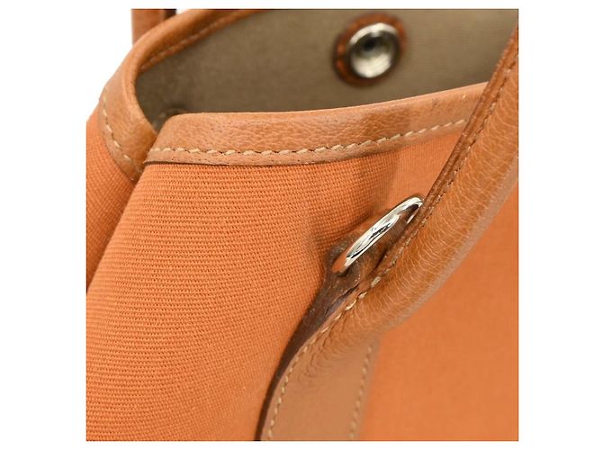 Hermès Tote Hermes Garden File in tela e pelle 28 Arancione - vista 7