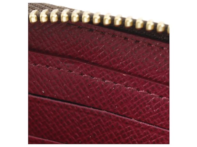 Cartera Long Clemence Louis Vuitton Castaño Roja Fucsia Monograma - vista 10