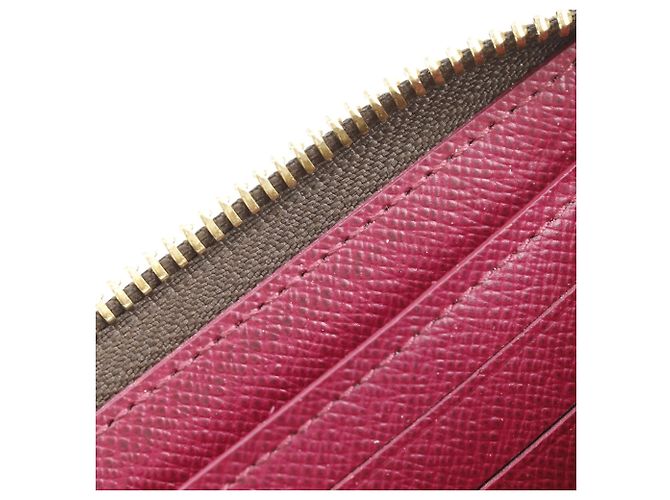 Cartera Long Clemence Louis Vuitton Castaño Roja Fucsia Monograma - vista 11