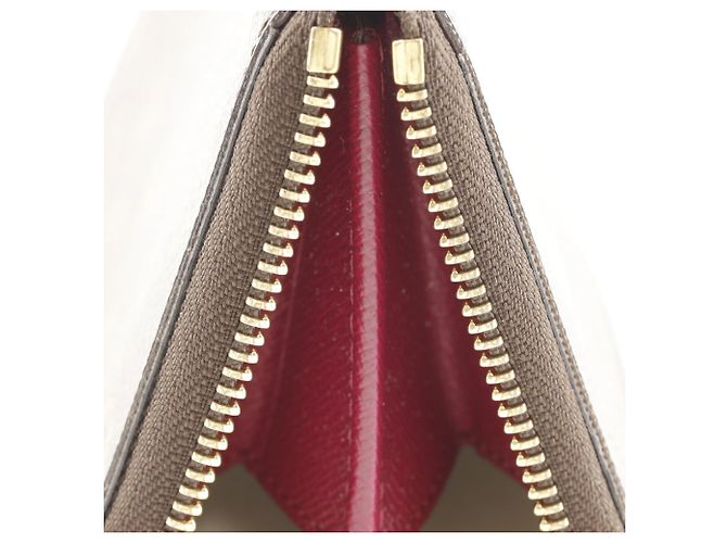 Cartera Long Clemence Louis Vuitton Castaño Roja Fucsia Monograma - vista 13