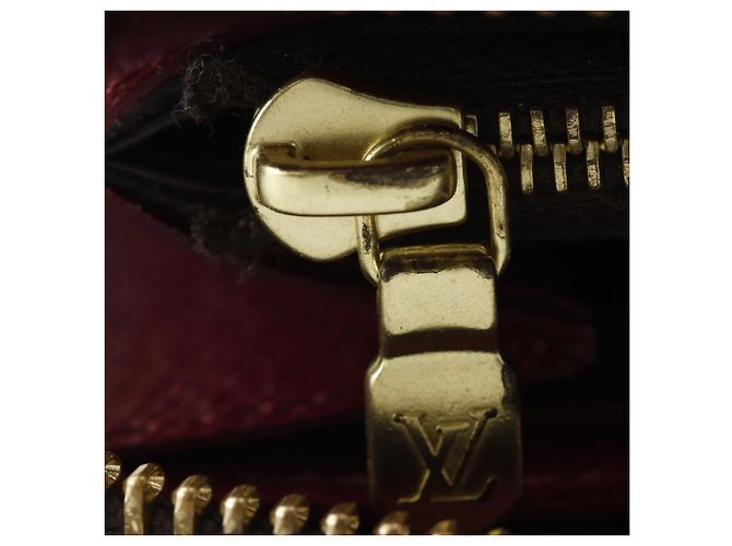 Cartera Long Clemence Louis Vuitton Castaño Roja Fucsia Monograma - vista 15