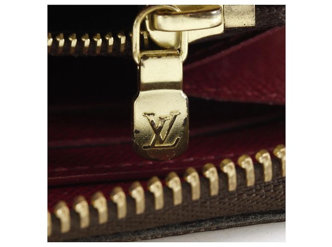 Cartera Long Clemence Louis Vuitton Castaño Roja Fucsia Monograma - vista 16