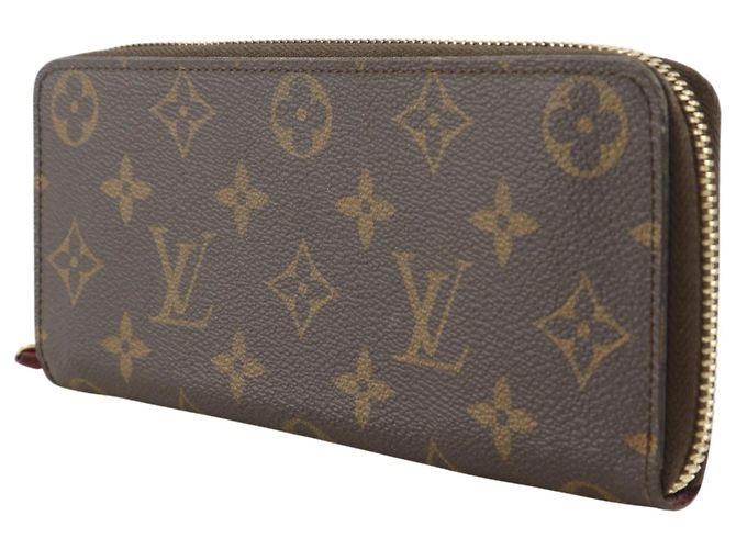 Cartera Long Clemence Louis Vuitton Castaño Roja Fucsia Monograma - vista 2