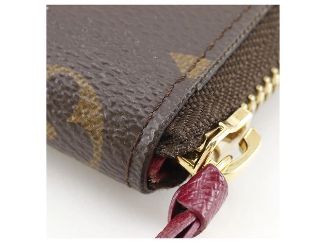 Cartera Long Clemence Louis Vuitton Castaño Roja Fucsia Monograma - vista 5