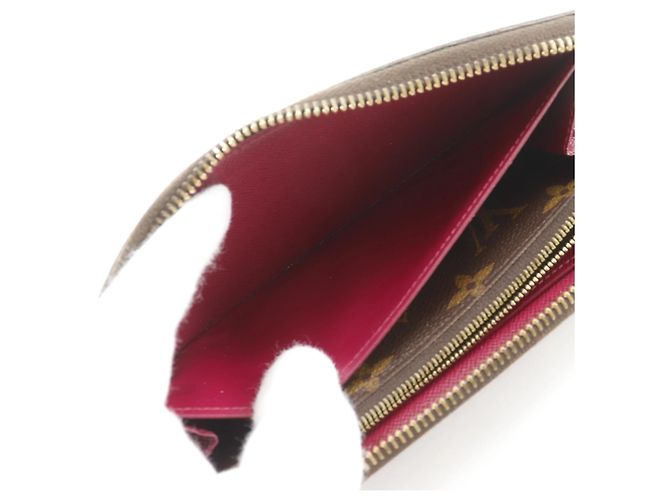 Cartera Long Clemence Louis Vuitton Castaño Roja Fucsia Monograma - vista 7