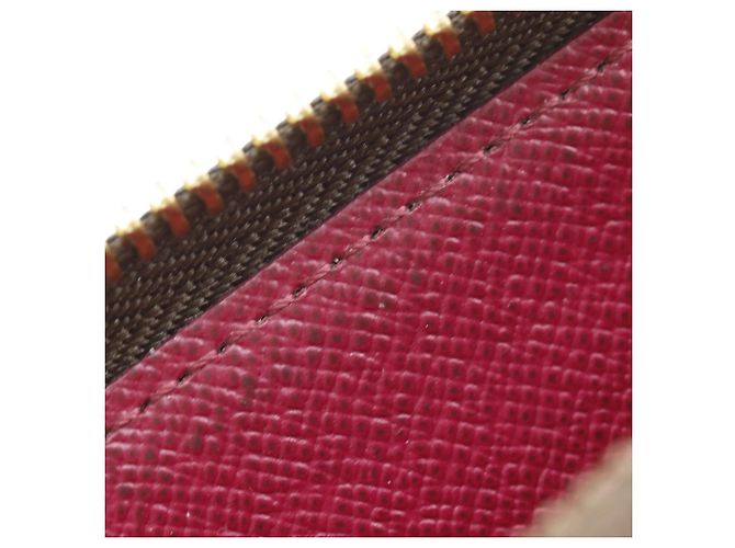 Cartera Long Clemence Louis Vuitton Castaño Roja Fucsia Monograma - vista 9