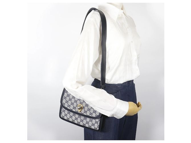 Borsa a Spalla Gucci Old Blu navy - vista 18