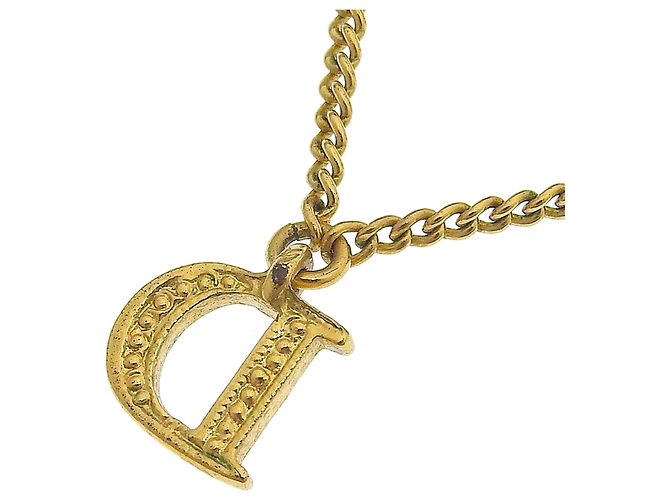 Collana Christian Dior con logo placcato oro D'oro - vista 3