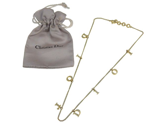 Collana Christian Dior con logo placcato oro D'oro - vista 6