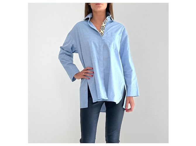 Camisa de algodón azul S Max Mara - vista 2