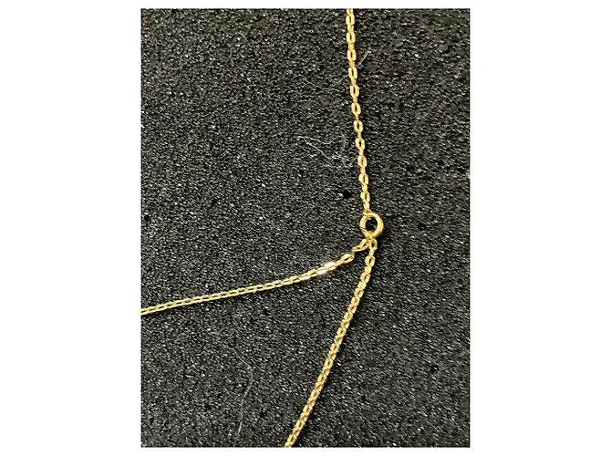 Autre Marque Collana a due fili dorata con pendente pietra blu D'oro Blu chiaro - vista 5