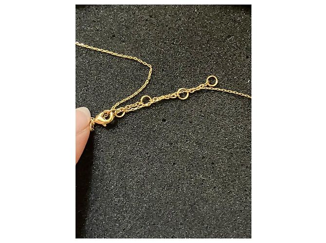 Autre Marque Collana a due fili dorata con pendente pietra blu D'oro Blu chiaro - vista 6